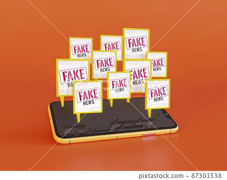 high angle smartphone with fake news high angle smartphone with fake news 87301538