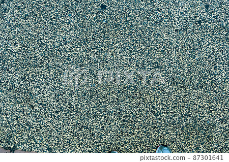 Texture full surface stone gravel pebbles cobblestone green 87301641