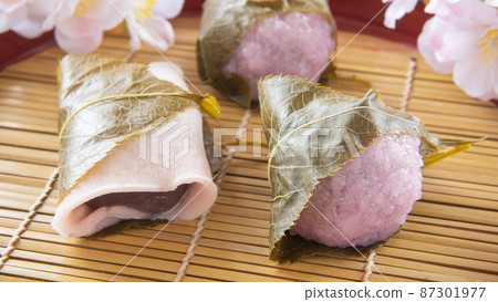 關東風味和關西風味的櫻花年糕的區別| 87301977