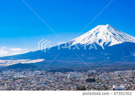 Mt. Fuji winter view from Fujiyoshida Mt. Fuji winter view from Fujiyoshida 87302302