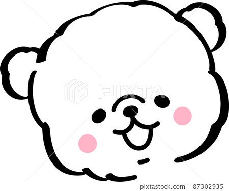 Smiley white dog face 87302935