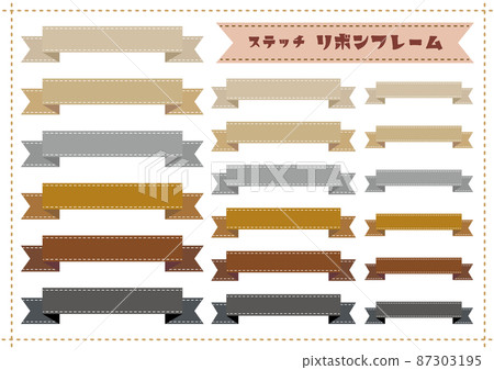 Stitch ribbon icon frame set 10 Stitch ribbon icon frame set 10 87303195