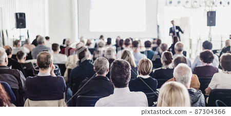 Speaker at Business Conference with Public Presentations. Audience at the conference hall. Business and Entrepreneurship concept. 87304366