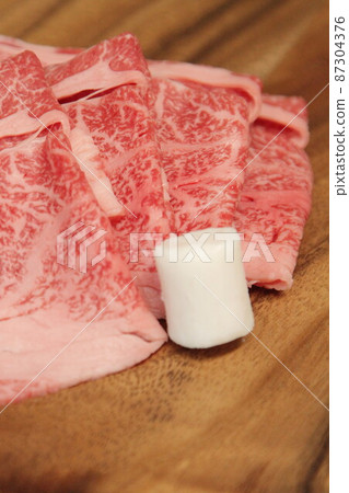 Wagyu beef shoulder loin sukiyaki meat 87304376