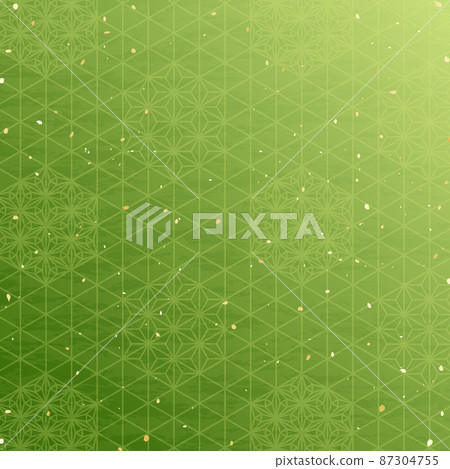 Green Japanese pattern illustration reminiscent of matcha 87304755