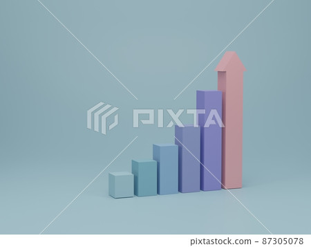 Ascending graph for growing success business and finance. 87305078