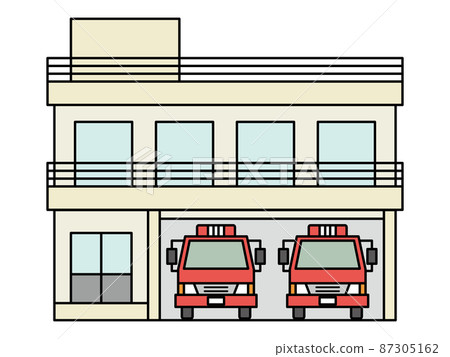 Building / fire department / fire engine 87305162
