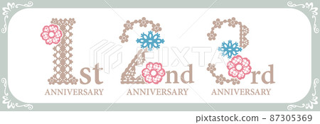 Anniversary design material. Design letters with the image of lace. vector. Anniversary design material. Design letters with the image of lace. vector. 87305369