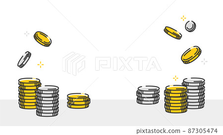 Frame of stacked coins Frame of stacked coins 87305474