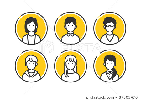 年輕的男人和女人的圖標 87305476