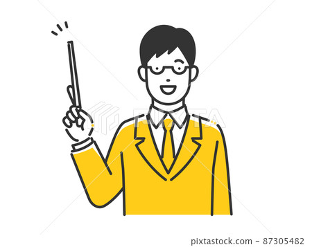 A man explaining with a pointer 87305482