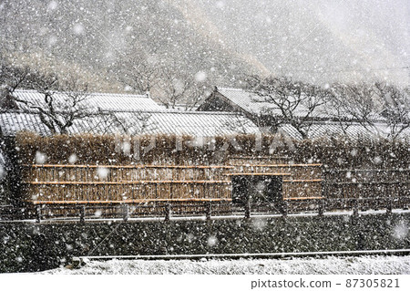 Scenery of Noto where it snows 87305821