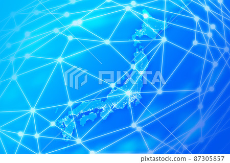 日本地圖互聯網安全藍色插圖背景材料 87305857