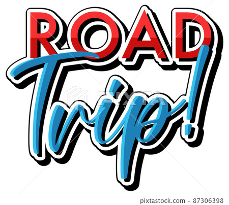 Road trip text icon on white background Road trip text icon on white background 87306398