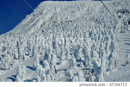 山形藏王：銀裝素裹的霧凇和索道纜車 87306713