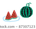 Watermelon retro illustration 87307123