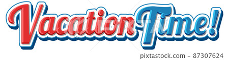 Vacation time text icon on white background 87307624