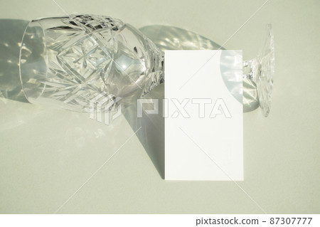Crystal glass and business card mock-up 87307777