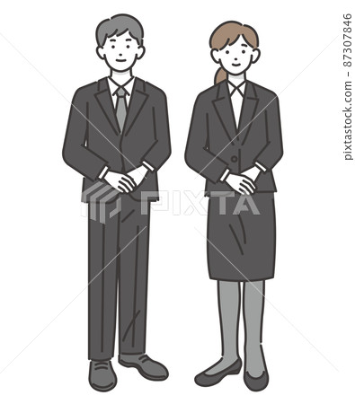 Vector illustration material of funeral staff / funeral / funeral / formal wear 87307846