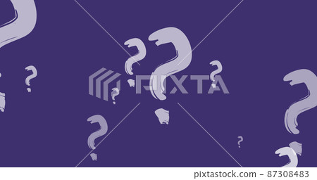 Image of hand drawn question marks moving on purple background Image of hand drawn question marks moving on purple background 87308483