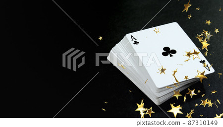 Image of moving stars over cards on black background Image of moving stars over cards on black background 87310149