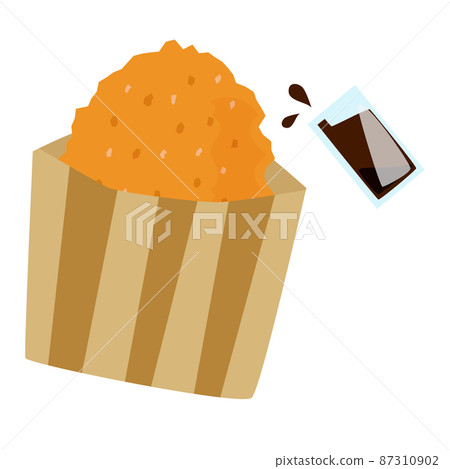 Vector illustration material of croquette and sauce in a paper bag Vector illustration material of croquette and sauce in a paper bag 87310902