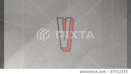 Image of changing numbers over grey background Image of changing numbers over grey background 87312335