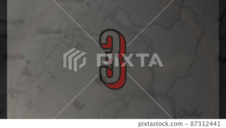 Image of changing numbers over map Image of changing numbers over map 87312441