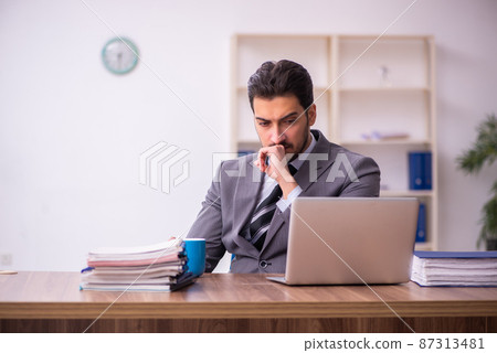 Young businessman employee working in the office 87313481