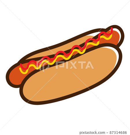 Cute handwritten style illustration of hot dog Cute handwritten style illustration of hot dog 87314686