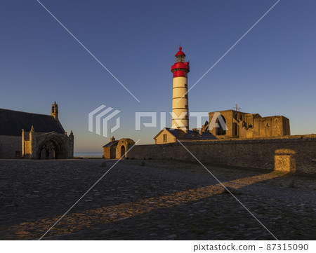 Saint-Mathieu Lighthouse, Pointe Saint-Mathieu in Plougonvelin, Finistere, France Saint-Mathieu Lighthouse, Pointe Saint-Mathieu in Plougonvelin, Finistere, France 87315090