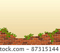 Brick wall ivy plant natural background material frame 87315144