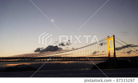 Seto Ohashi bridge at dawn Seto Ohashi bridge at dawn 87315297