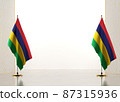 Horizontal frame and border with Mauritius flag 87315936