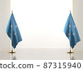 Horizontal frame and border with Micronezia flag 87315940