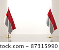 Horizontal frame and border with Monaco flag 87315990