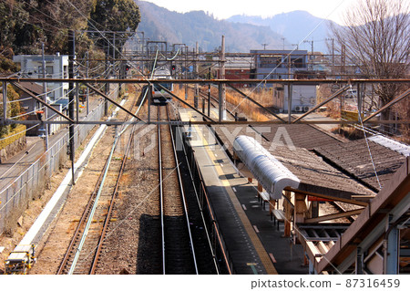 Ome Line Upbound Train (1) departing from Ome Line Futamata Station Ome Line Upbound Train (1) departing from Ome Line Futamata Station 87316459