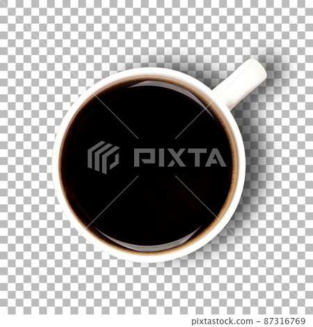 Isolated shot of a cup of black coffee on transparent background. Isolated shot of a cup of black coffee on transparent background. 87316769