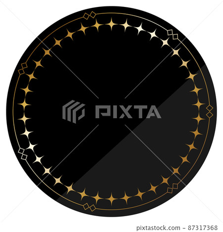 Circular frame black & gold glitter 87317368
