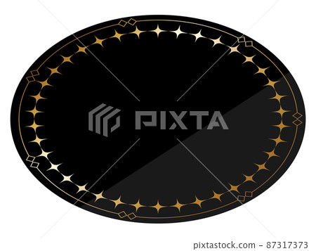 Oval frame black & gold glitter 87317373