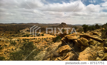 Cave paintings Laas Geel rock exterior near Hargeisa Somalia Cave paintings Laas Geel rock exterior near Hargeisa Somalia 87317751