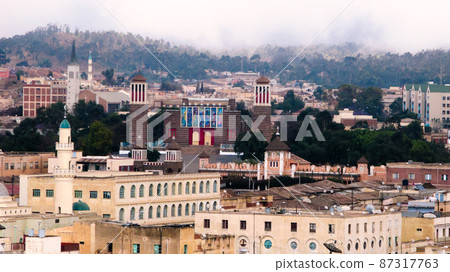 View to Enda Mariam Cathedral at Asmara, Eritrea View to Enda Mariam Cathedral at Asmara, Eritrea 87317763
