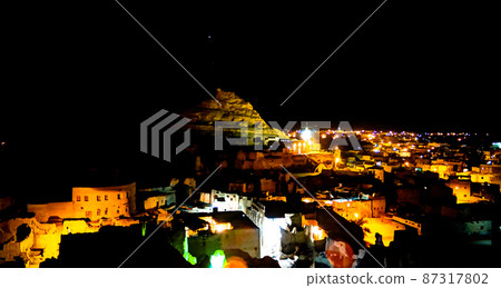 night Panorama of old city Shali and mountain Dakrour, Siwa oasis, Egypt night Panorama of old city Shali and mountain Dakrour, Siwa oasis, Egypt 87317802