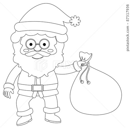 Santa doodle outline for colouring 87317936