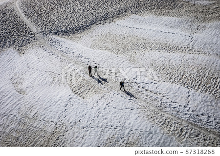 View the glacier from the Chamonix ropeway in France 87318268