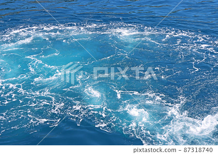 Blue Seawater with sea foam as background Blue Seawater with sea foam as background 87318740