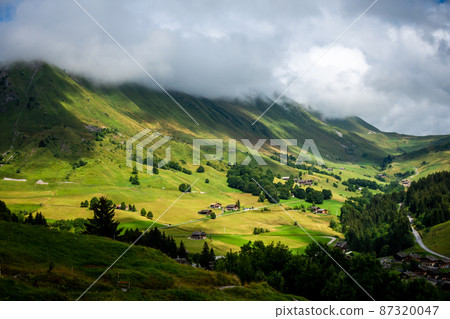 Mountain landscape in The Grand-Bornand, France 87320047