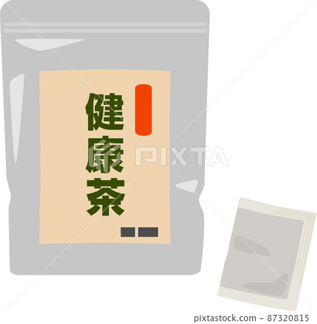 Bags of healthy tea and tea bags 87320815