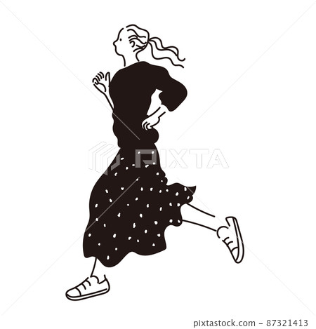 Illustration vector material: running woman 87321413