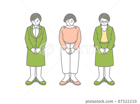 成年女性頭像為鞠躬道歉 87322210